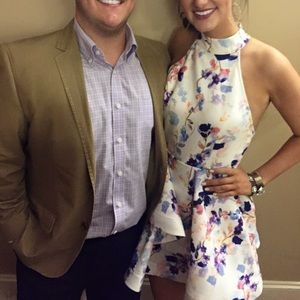 High neck floral dress